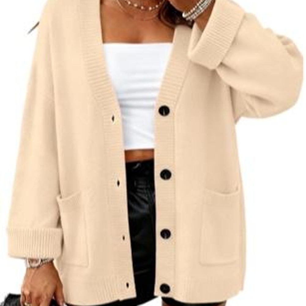 BTFBM Oversized Cardigan Sweater for Women Trendy Fall Fashion
